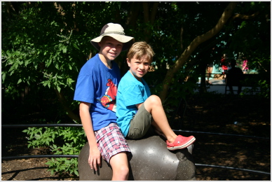 Cousins on bear