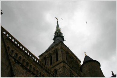 looking up at the steeple