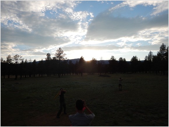 whiffle ball at sunset