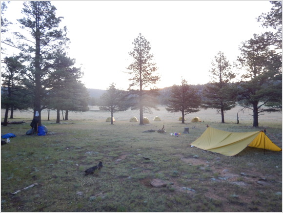 sunrise over camp